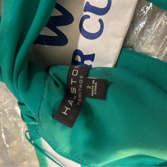 Halston Heritage Keyhole halter neck Jumpsuit - Emerald - Picture 3 of 6